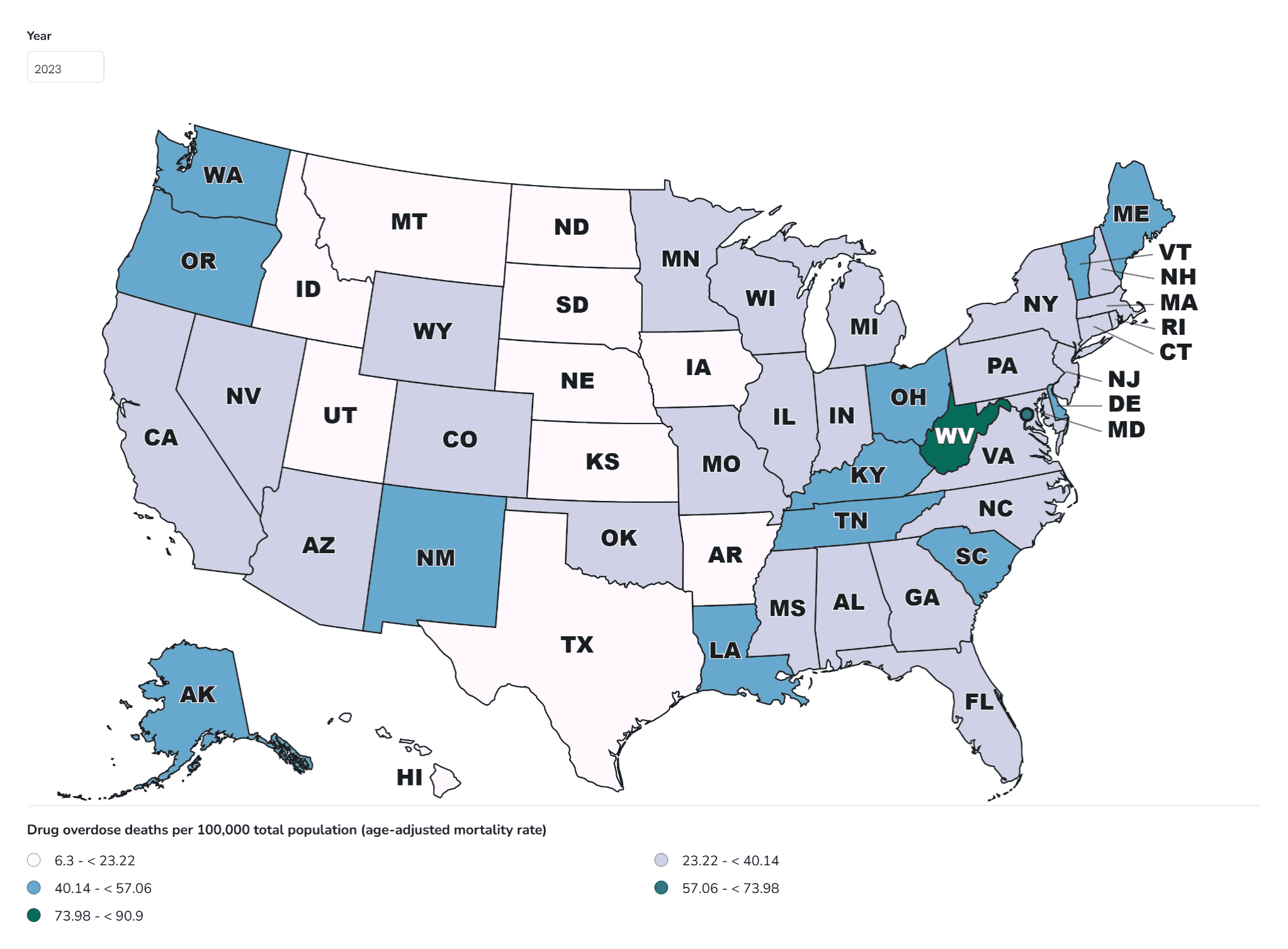 Substance Abuse Rates By State